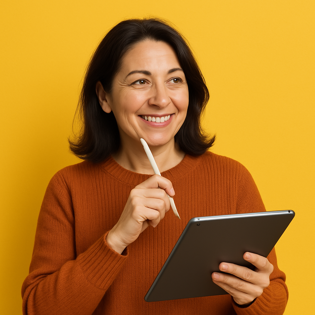 Mulher com tablet